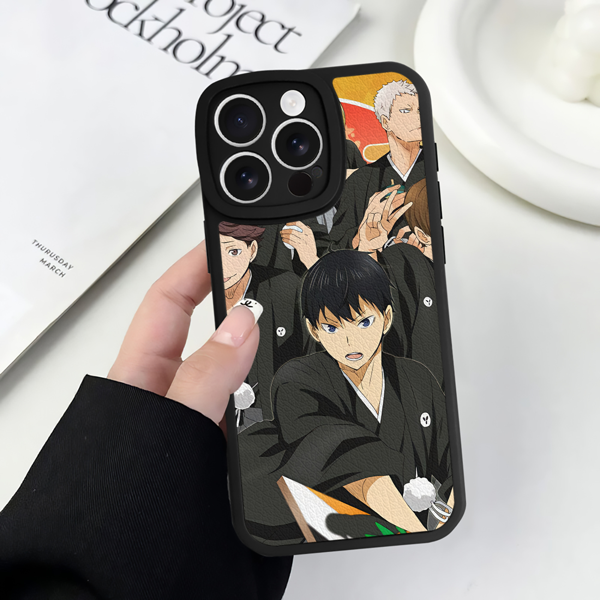 （画像用） ハイキュー!! Haikyu!! 【iPhone 16シリーズ対応】シリコンスマホケース（レザー調） 材質：シリコン
